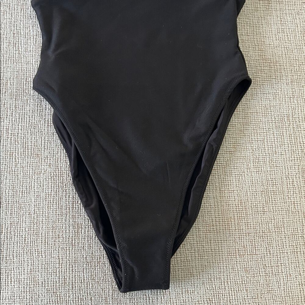 NEW Montce Zoe ruched bust high cut swimsuit in Sable black - Picture 6 of 12